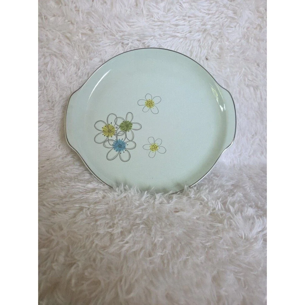Nobility Permaware Mist 12 Inch Plater 1950s MCM Atomic Daisies